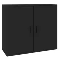 Buffet Noir 80x33x70 cm Bois d'ingénierie