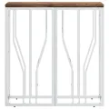 Table console argenté acier inoxydable/bois massif récupération