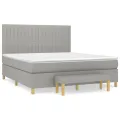 cadre de lit avec matelas Gris clair 180x200cm Tissu