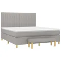 cadre de lit avec matelas Gris clair 180x200cm Tissu