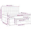 cadre de lit avec matelas Gris clair 180x200cm Tissu