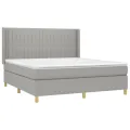 cadre de lit matelas LED Gris clair 180x200 cm Tissu