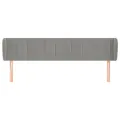 Tête de lit avec oreilles Gris clair 183x23x78/88 cm Velours