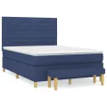 cadre de lit avec matelas Bleu 140x200 cm Tissu