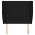 Tête de lit avec oreilles Noir 93x23x118/128 cm Tissu