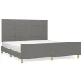 Cadre de lit avec tête de lit Gris foncé 160 x 200 cm Tissu