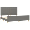 Cadre de lit avec tête de lit Gris foncé 160 x 200 cm Tissu