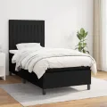cadre de lit avec matelas Noir 90x200 cm Tissu
