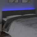 Tête de lit à LED Gris foncé 180x5x78/88 cm Velours