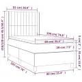 cadre de lit et matelas Gris foncé 90x190 cm Velours