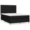 cadre de lit avec matelas Noir 140x200 cm Tissu