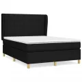 cadre de lit avec matelas Noir 140x190 cm Tissu