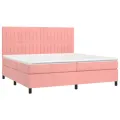 cadre de lit avec matelas Rose 200x200 cm Velours