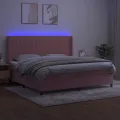 cadre de lit matelas et LED Rose 200x200 cm Velours