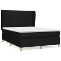 cadre de lit avec matelas Noir 140x200 cm Tissu