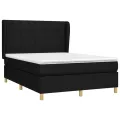 cadre de lit avec matelas Noir 140x200 cm Tissu