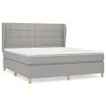 cadre de lit avec matelas Gris clair 160x200cm Tissu