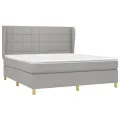 cadre de lit avec matelas Gris clair 160x200cm Tissu