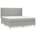 cadre de lit avec matelas Gris clair 160x200cm Tissu