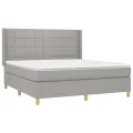 cadre de lit avec matelas Gris clair 160x200cm Tissu