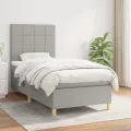 cadre de lit avec matelas Gris clair 80x200 cm Tissu