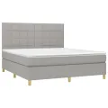 cadre de lit matelas et LED Gris clair 160x200 cm