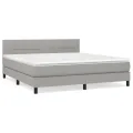cadre de lit avec matelas Gris clair 160x200cm Tissu