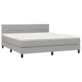 cadre de lit avec matelas Gris clair 160x200cm Tissu
