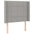 cadre de lit matelas LED Gris clair 80x200cm Tissu
