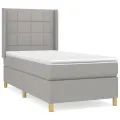 cadre de lit avec matelas Gris clair 80x200 cm Tissu