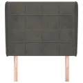 Tête de lit avec oreilles Gris foncé 93x23x118/128 cm Velours