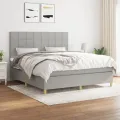 cadre de lit avec matelas Gris clair 160x200cm Tissu