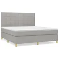 cadre de lit avec matelas Gris clair 160x200cm Tissu