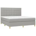 cadre de lit avec matelas Gris clair 160x200cm Tissu