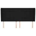 Tête de lit avec oreilles Noir 163x23x118/128 cm Tissu