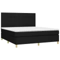 cadre de lit avec matelas Noir 160x200 cm Tissu