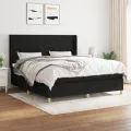 cadre de lit avec matelas Noir 160x200 cm Tissu