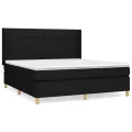 cadre de lit avec matelas Noir 160x200 cm Tissu
