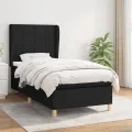 cadre de lit avec matelas Noir 90x200 cm Tissu