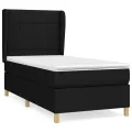cadre de lit avec matelas Noir 90x200 cm Tissu