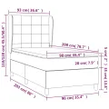 cadre de lit avec matelas Noir 90x200 cm Tissu