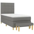 cadre de lit avec matelas Gris foncé 90x200 cm Tissu