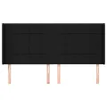 Tête de lit avec oreilles Noir 183x16x118/128 cm Tissu