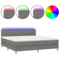 cadre de lit et matelas et LED Gris foncé 180x200 cm