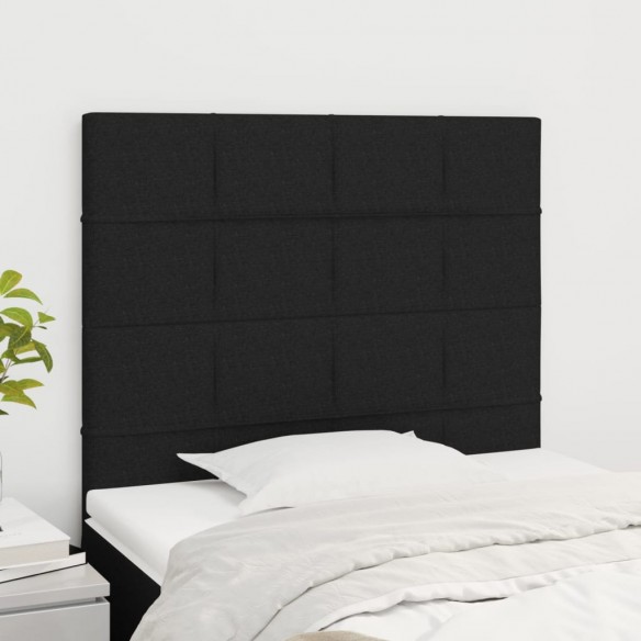 Têtes de lit 2 pcs Noir 90x5x78/88 cm Tissu