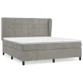 cadre de lit et matelas Gris clair 180x200cm Velours