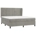 cadre de lit et matelas Gris clair 180x200cm Velours