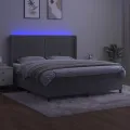 cadre de lit matelas et LED Gris clair 180x200 cm