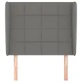 Tête de lit avec oreilles Gris foncé 93x23x118/128 cm Tissu