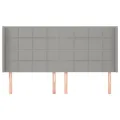 Tête de lit avec oreilles Gris clair 183x16x118/128 cm Tissu
